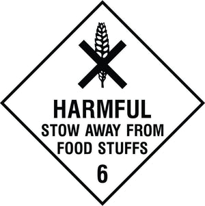 Harmful stow away from food stuffs diamond sign