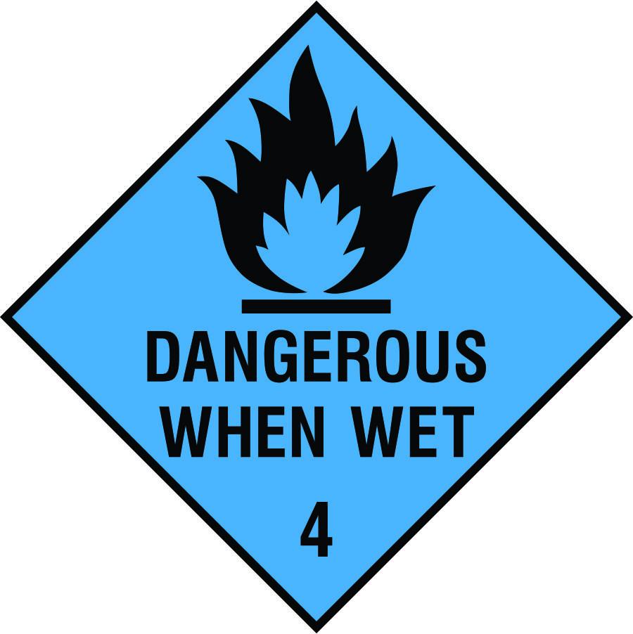 Dangerous when wet diamond sign