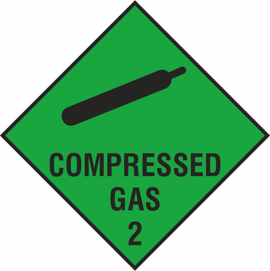 Compressed gas diamond sign