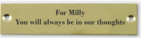 Engraved Brass Bench Plaque