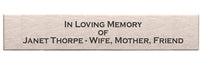 Stainless Steel Bench Plaque