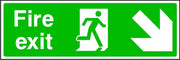 Fire Exit Arrow Down Right Sign