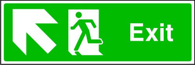 Exit Running Man and Arrow Up Left Sign
