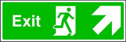 Exit Running Man and Arrow Up Right Sign