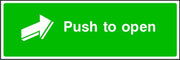 Push To Open Emergency Escape Sign