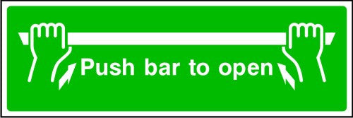 Push Bar To Open Fire Exit Sign