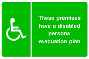 Disabled Persons Evacuation Plan Sign