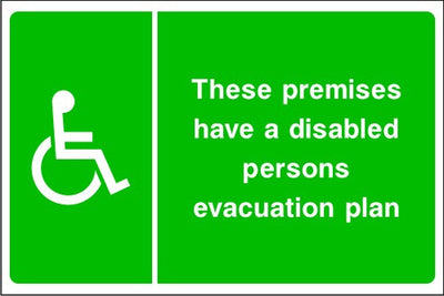 Disabled Persons Evacuation Plan Sign