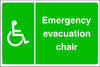 Disabled Emergency Evacuation Chair Sign