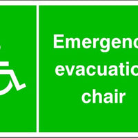 Disabled Emergency Evacuation Chair Sign