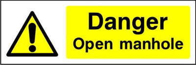 Danger Open manole safety sign