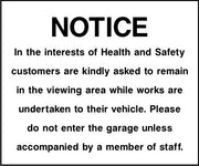Viewing area safety notice sign