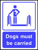 Dogs must be carried sign