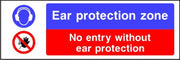 Ear protection zone No entry without ear protection sign