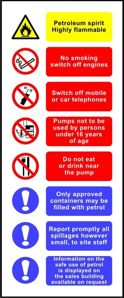 Petrol Pump safety sign | SK Signs & Labels | SK Signs & Labels Ltd