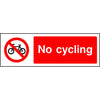 No cycling safety sign