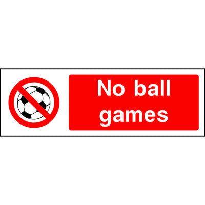 No ball games safety sign
