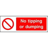 No tipping or dumping safety sign