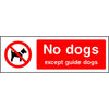 No dogs except guide dogs safety sign