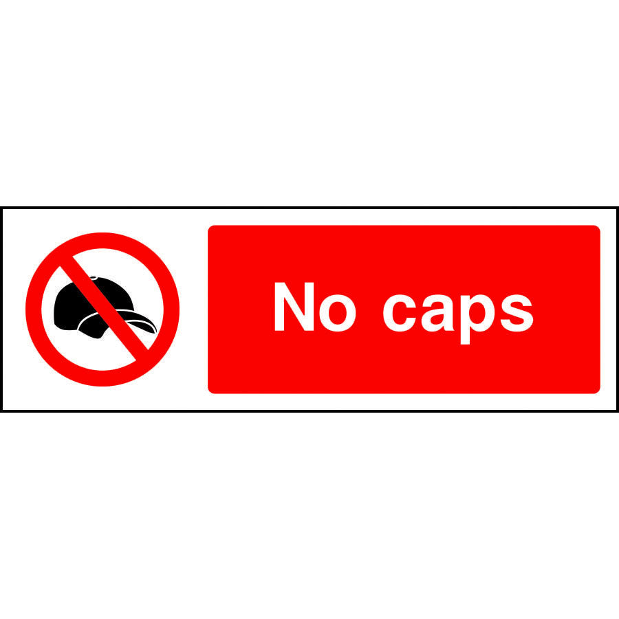 No caps prohibition safety sign | SK Signs & Labels | SK Signs & Labels Ltd