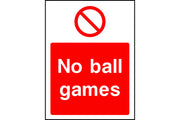 No ball games sign