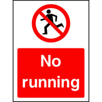 No Running safety sign