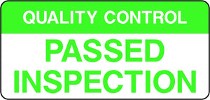 Quality Control Passed Inspection Labels