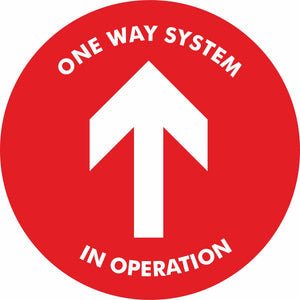 One way system in operation Floor Sign