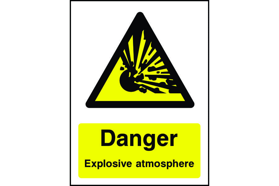 Explosive Environment. Sign Danger Explosive Atmosphere Sign | SK Signs & Labels | SK Signs ...