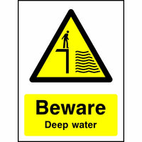 Beware Deep water safety sign