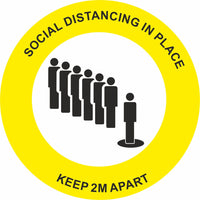 Social Distancing in place Keep 2m apart Floor Sign