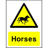 Horses caution sign