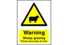 Warning Sheep grazing Please keep dogs on lead sign