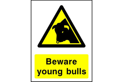 Beware young bulls sign
