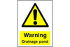 Warning Drainage pond sign