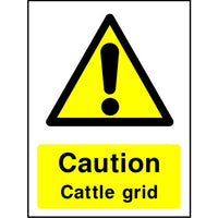 Caution Cattle grid sign