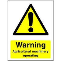 Warning Agriculture machinery operating sign