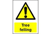 Tree felling caution sign