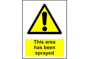 This area has been sprayed sign
