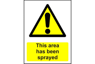 This area has been sprayed sign