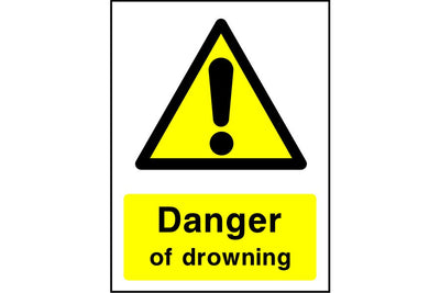 Danger of drowning sign