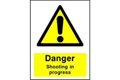 Danger Shooting in progress sign