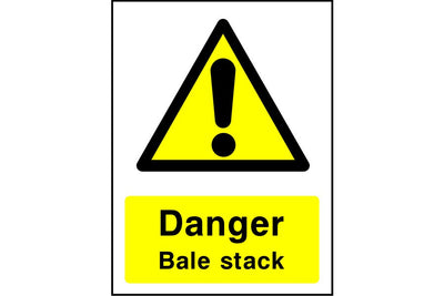 Danger Bale stack sign