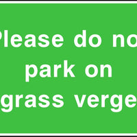 Please do not park on grass verge sign
