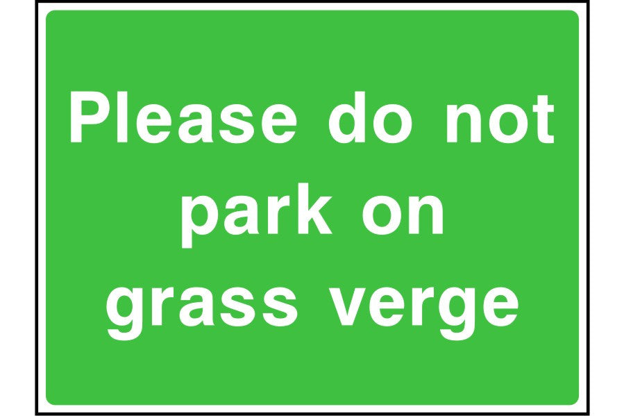 Please do not park on grass verge sign