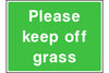 Please keep off grass sign
