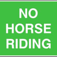 No Horse riding sign