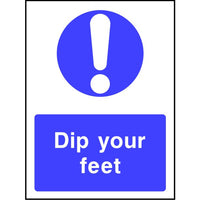 Dip your feet sign