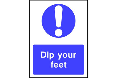 Dip your feet sign