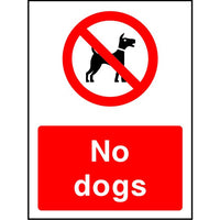 No Dogs park safety sign